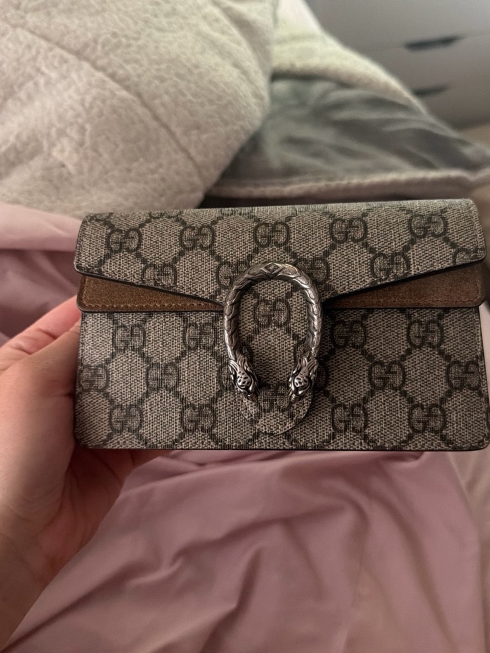 Gucci Beige Monogram Dionysus Mini Shoulder Bag